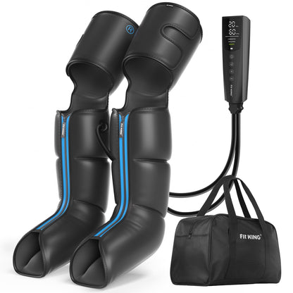 FIT KING Rechargeable Leg & Foot Massager – Cordless Air Compression, 3 Modes, 10 Intensities, 5 Timers