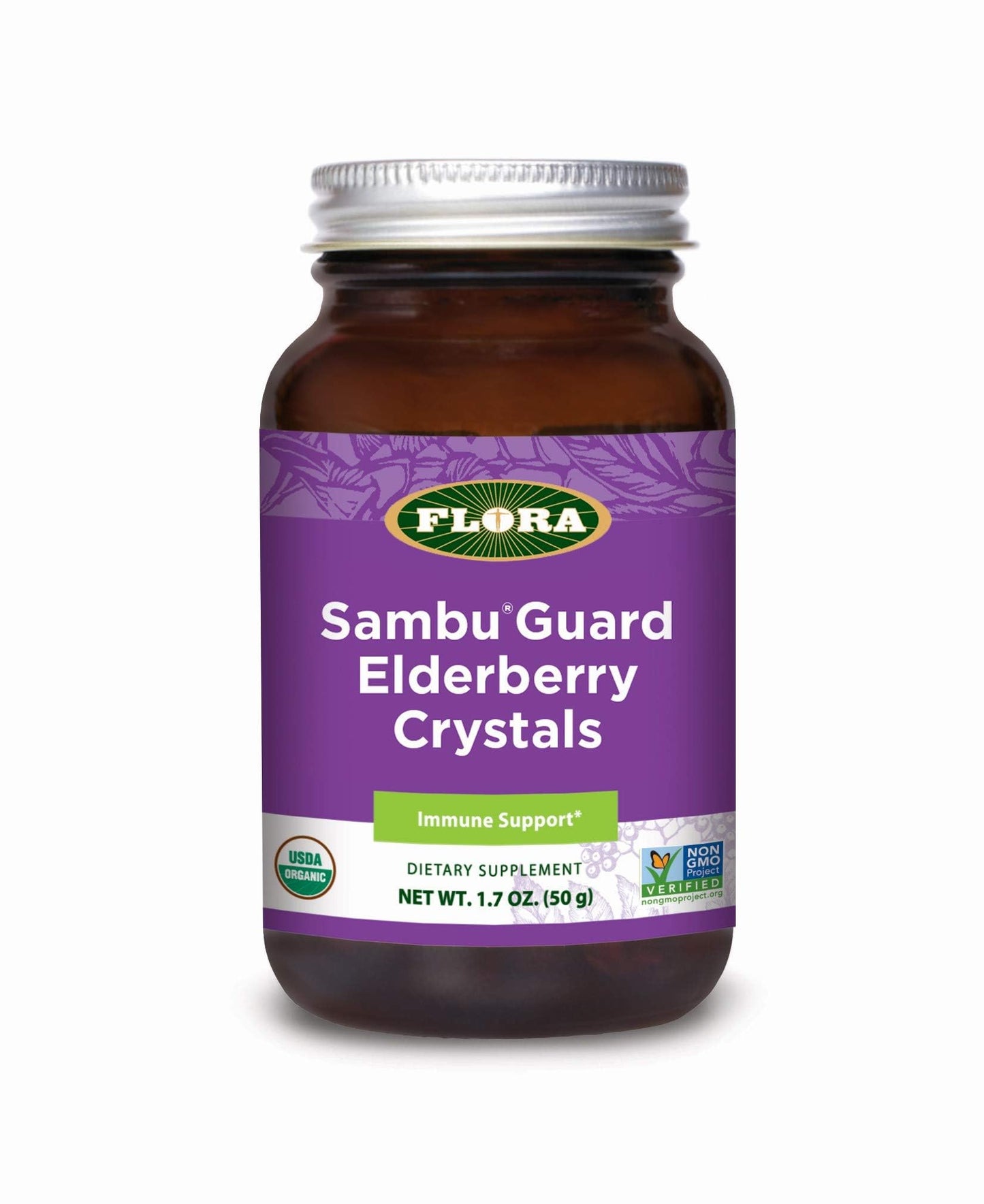 Flora SambuGuard Elderberry Crystals – Antioxidants & Immune Support, 1.7-oz Powder