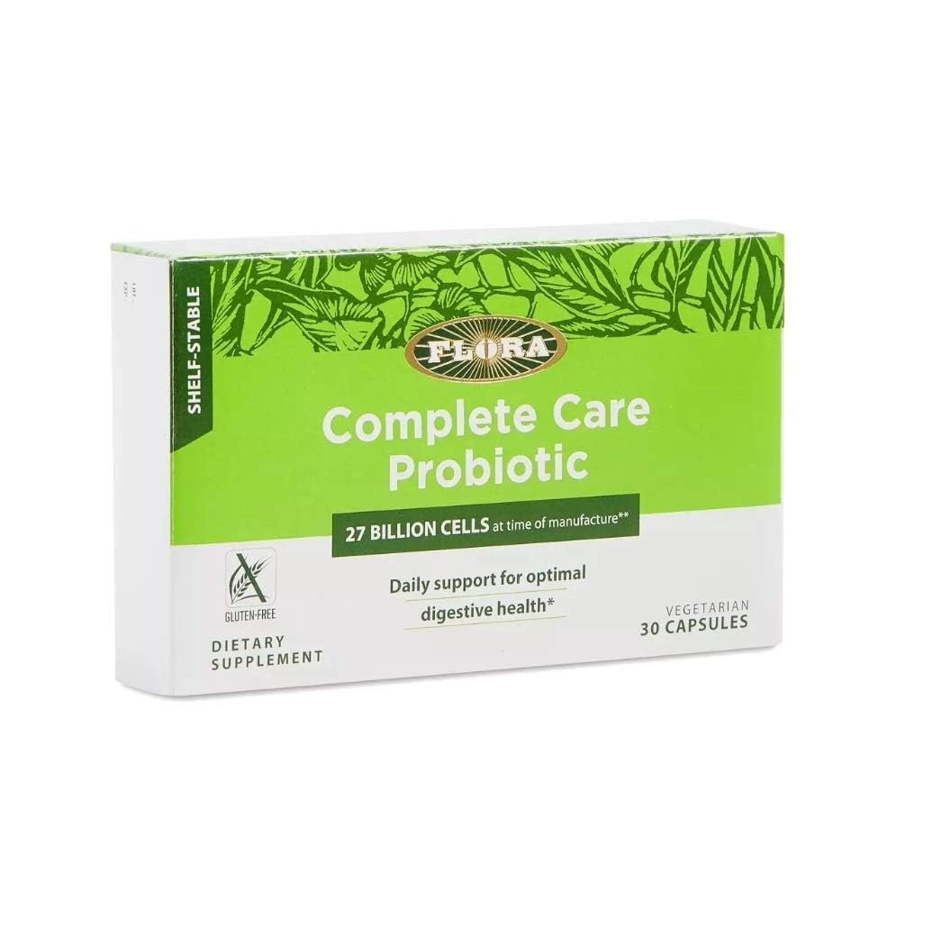 Flora Complete Care Probiotic 34B CFU – 6 Strains, Gluten-Free & Non-GMO | 30 Veg Capsules
