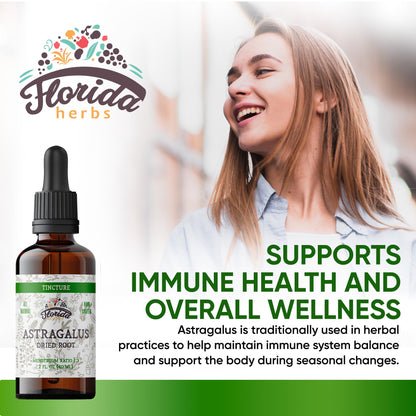 Organic Astragalus Tincture (Non-GMO) 700 mg - Florida Herbs, 2 oz Pack of 2