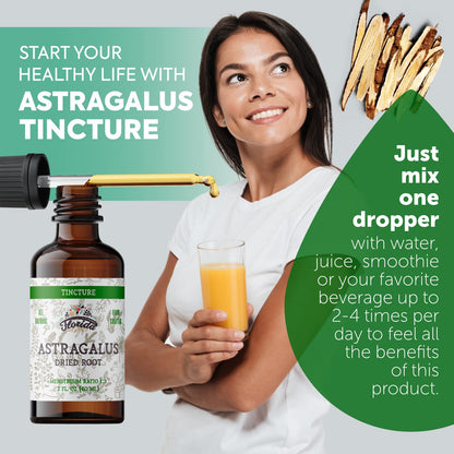 Organic Astragalus Tincture (Non-GMO) 700 mg - Florida Herbs, 2 oz Pack of 2
