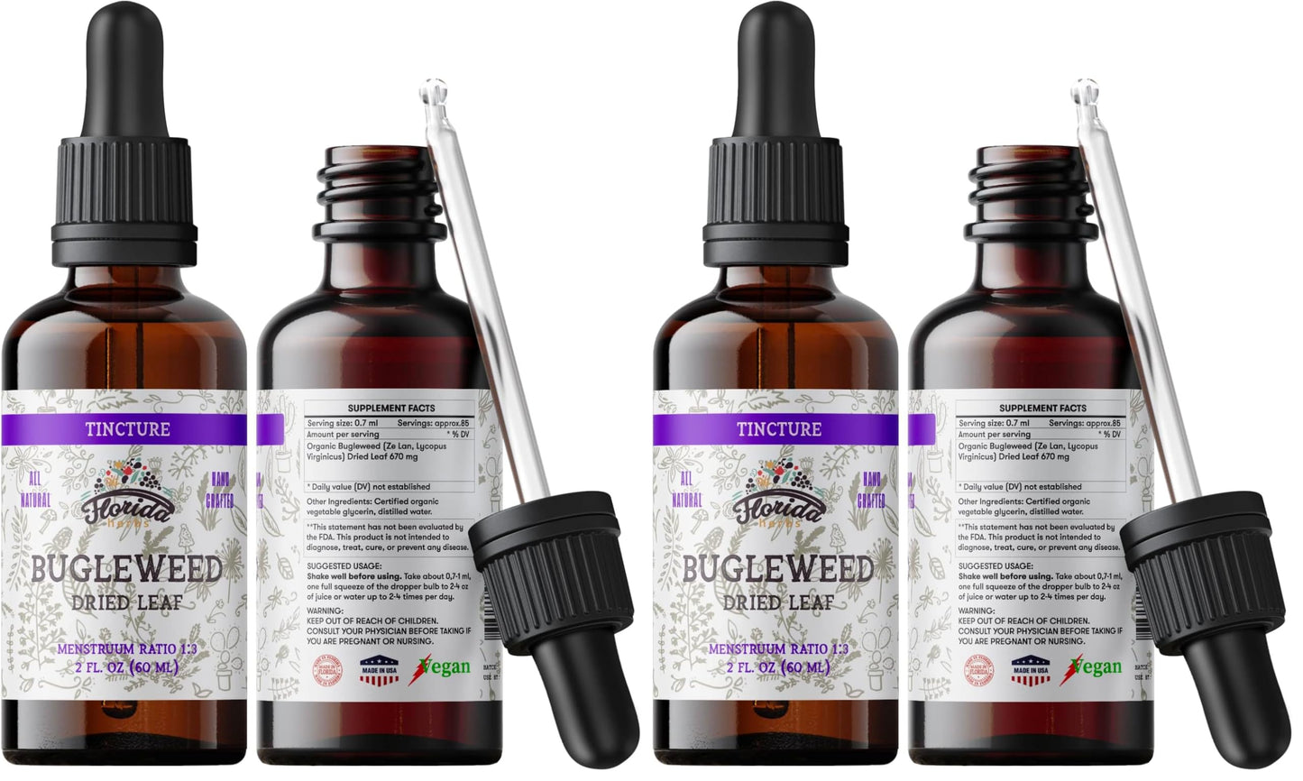 Florida Herbs Bugleweed Tincture - Organic Bugleweed Extract, Non-GMO, 2 oz Pack of 2
