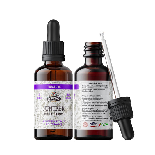 FLORIDA HERBS صبغة العرعر - توت العرعر عضوي خالٍ من الكحول 2 أوقية