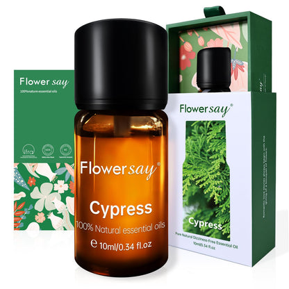 FLOWERSAY Cypress Essential Oil 0.34oz | 100% Pure Therapeutic Grade
