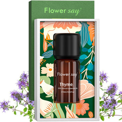 FLOWERSAY Thyme Essential Oil 0.34 oz | 100% Pure, Undiluted Therapeutic Grade