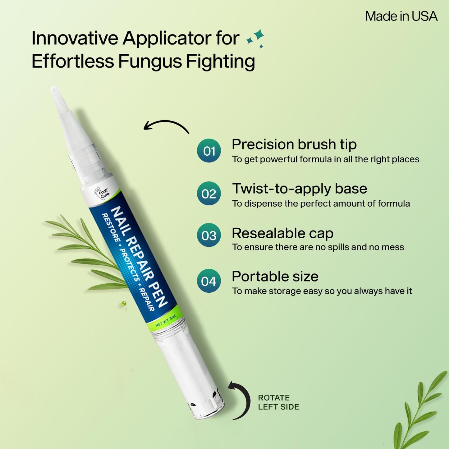 Foot Cure Nail Repair Pen – Extra Strength Toenail Fungus Treatment (USA Made)