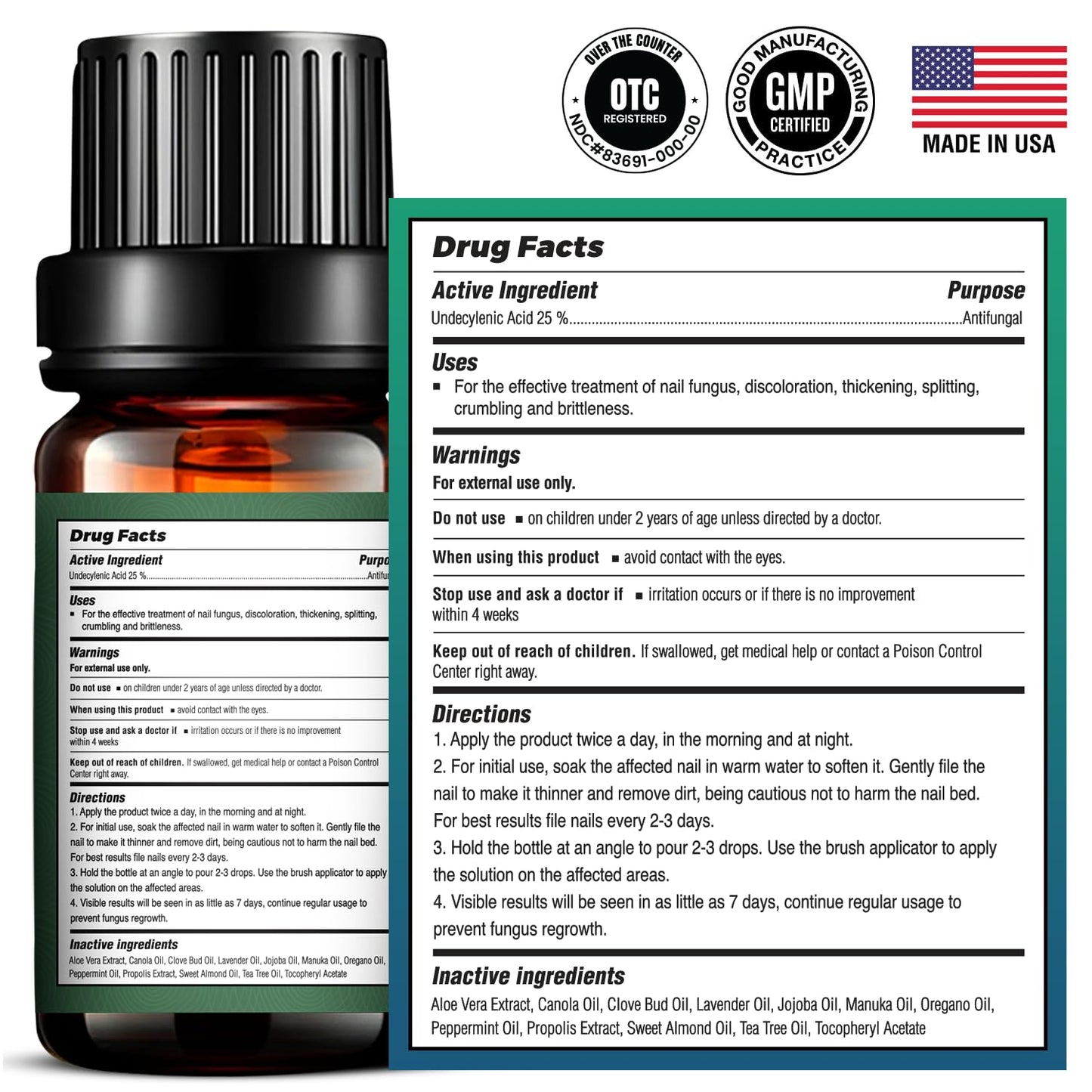 Foot Cure Toenail Fungus Treatment Extra Strength – Athletes Foot & Damaged Nail Repair | Made in USA