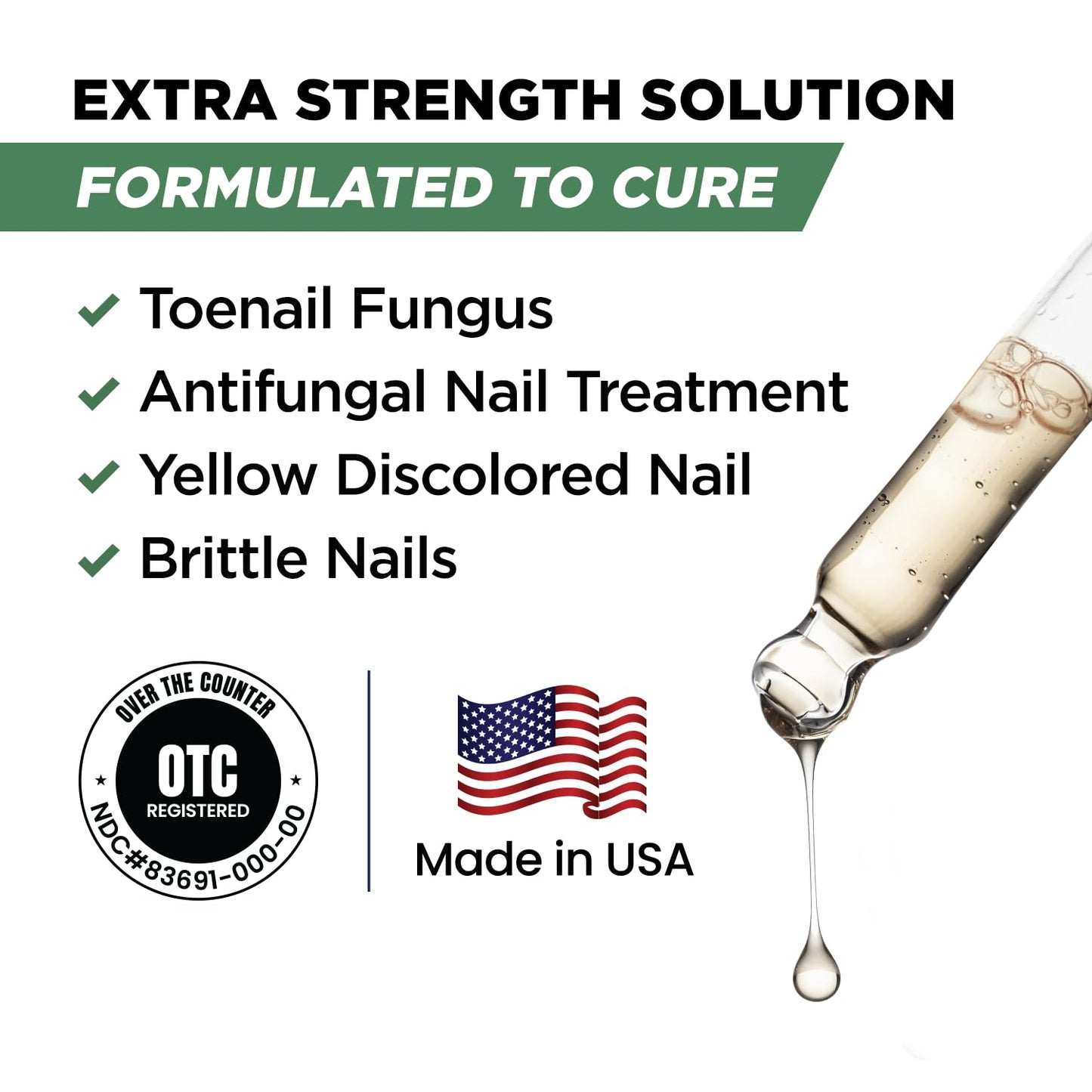 Foot Cure Toenail Fungus Treatment Extra Strength – Athletes Foot & Damaged Nail Repair | Made in USA