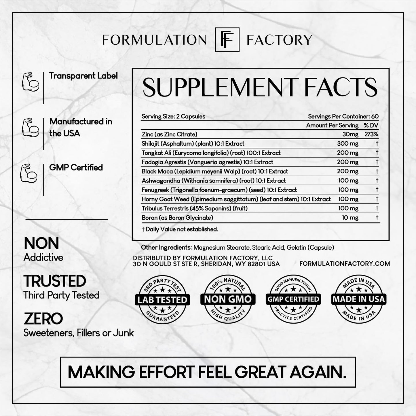 Formulation Factory Self Obsessed – 10-in-1 Masculine Vitality & Testosterone Support