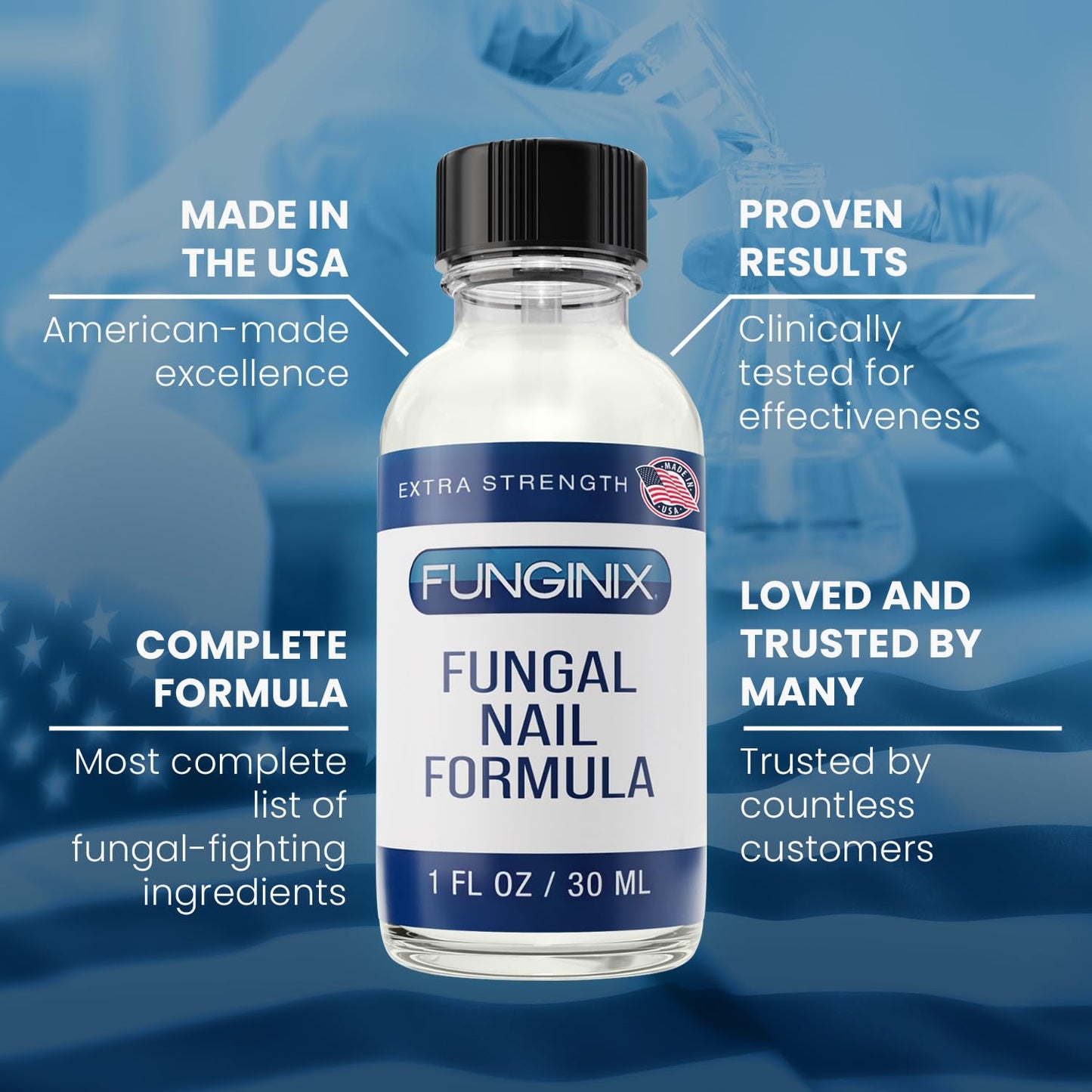 FUNGINIX Toenail Fungus Treatment Extra Strength – 10% Undecylenic Acid + Tea Tree Oil (Made in USA)