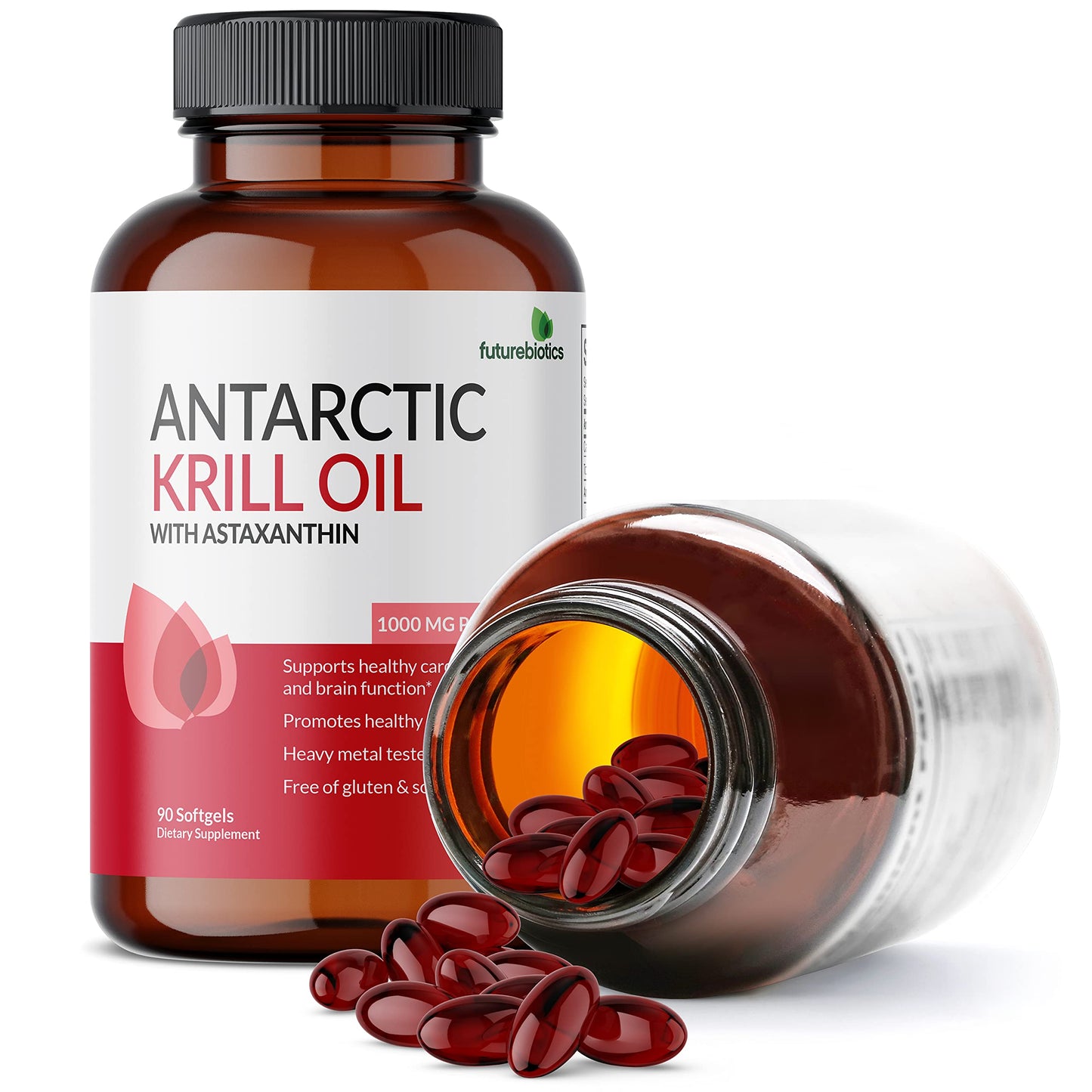 Futurebiotics Antarctic Krill Oil 1000mg - Omega-3 EPA/DHA, Astaxanthin, 90 Softgels