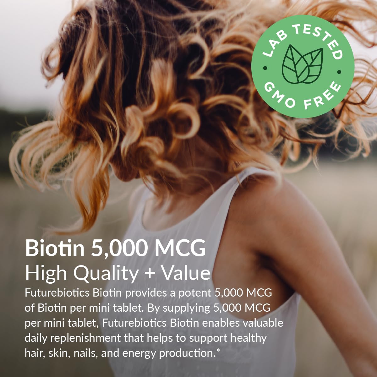 Futurebiotics Biotin 5000 MCG – Supports Hair, Skin & Nails (Non-GMO)