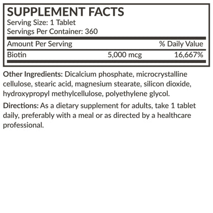 Futurebiotics Biotin 5000 MCG – Supports Hair, Skin & Nails (Non-GMO)