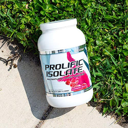 G6 Sports Prolific Isolate Whey Protein Powder – 25g Protein, 100 Calories, Gluten Free, Lactose Free, Soy Free, Stevia Sweetened, Raspberry Gelato – 2.5lb