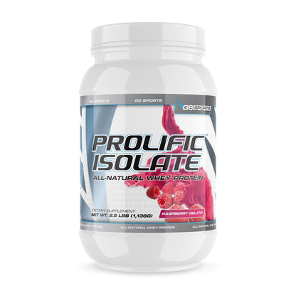 G6 Sports Prolific Isolate Whey Protein Powder – 25g Protein, 100 Calories, Gluten Free, Lactose Free, Soy Free, Stevia Sweetened, Raspberry Gelato – 2.5lb
