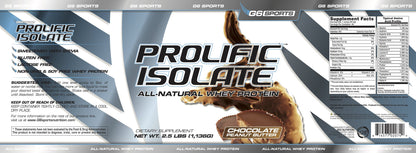 G6 Sports Prolific Isolate Whey Protein Powder – 25g Protein, 100 Calories, Gluten Free, Lactose Free, Soy Free, Stevia Sweetened – 2.5lb Jar – Chocolate Peanut Butter