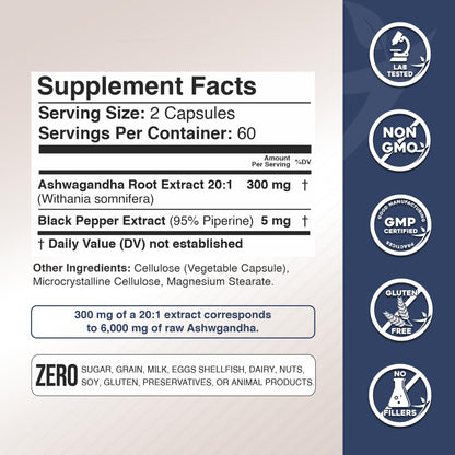 Gade Nutrition Ashwagandha – Extra Strength Capsules, USA Made