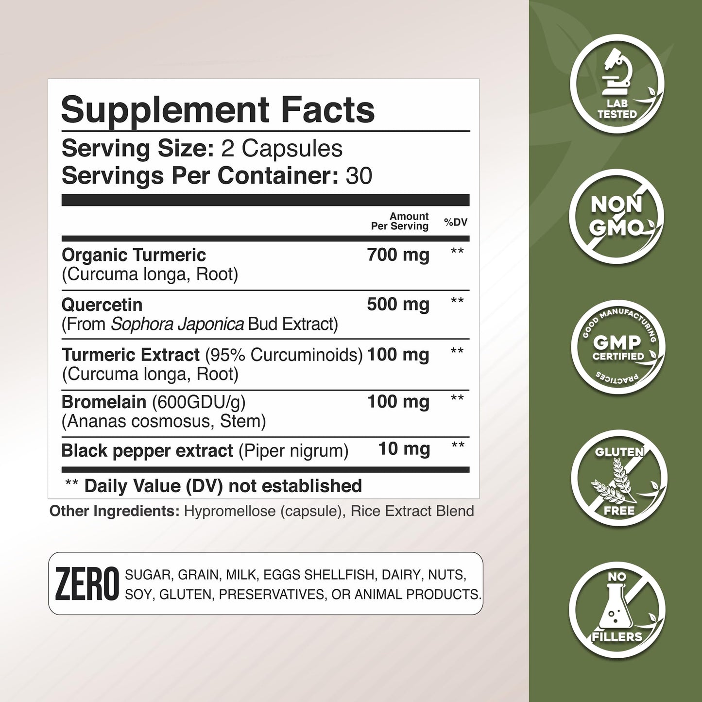 Gade Nutrition Turmeric Quercetin with Bromelain – Immune, Allergy & Joint Support | Non-GMO & Gluten-Free | Made in USA