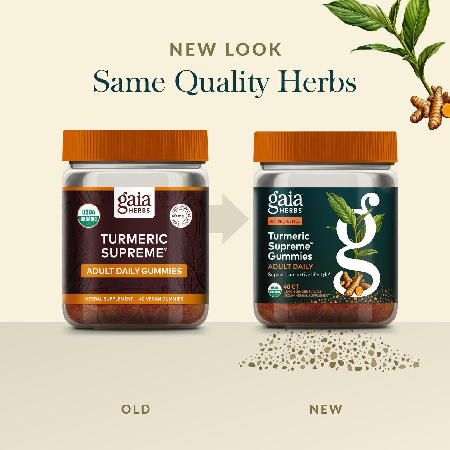 Gaia Herbs Turmeric Supreme Daily Gummies – Joint Support, Organic, 40 Gummies