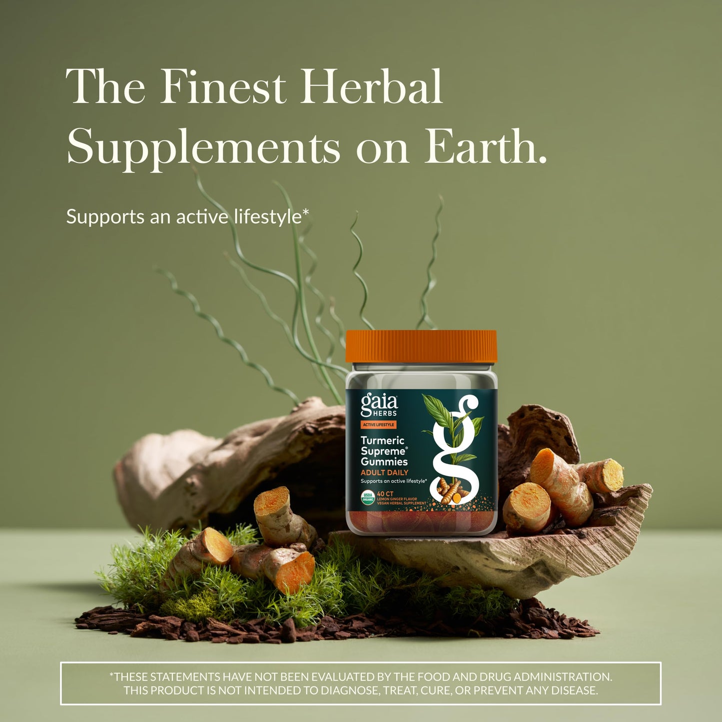 Gaia Herbs Turmeric Supreme Daily Gummies – Joint Support, Organic, 40 Gummies