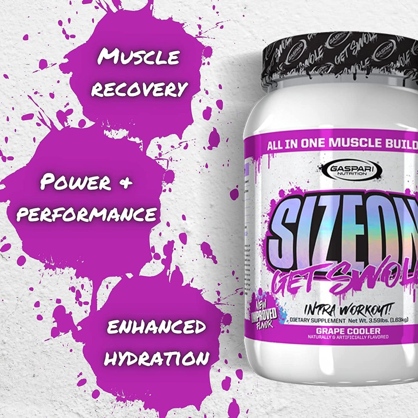 Gaspari SizeOn: Hybrid Intra-Workout Aminos & Creatine (Grape Cooler)