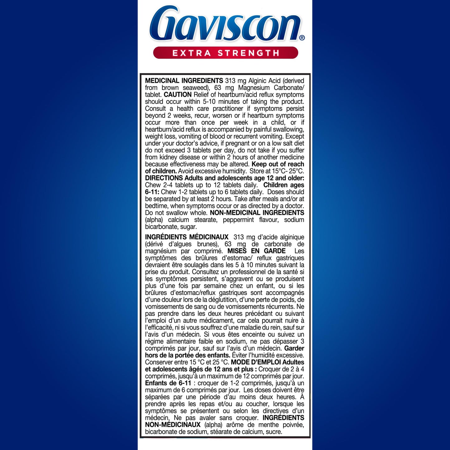Gaviscon Extra Strength Peppermint Foamtabs – 60 Tablets