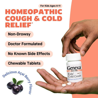 Genexa Kids Cold Crush – Organic Homeopathic Cold & Cough (Ages 4-11)