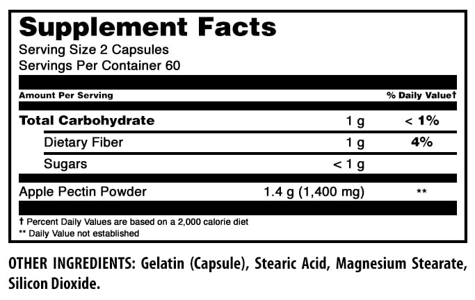 Amazing Formulas Apple Pectin 1400 mg – 120 Capsules | Non-GMO, Gluten Free, Made in USA