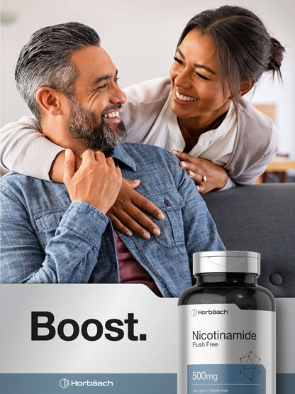 Horbäach Nicotinamide 500mg – 180 Capsules | Flush Free Niacinamide | Non-GMO & Gluten Free Vitamin
