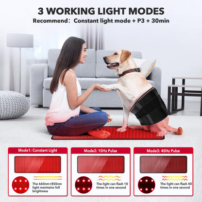 GMOWNW Red Light Therapy Pad — 31.5×11.8 in, 360 LEDs, 660nm & 850nm