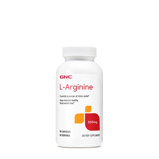 مكمل إل-أرجينين 500 ملجم من GNC - يدعم صحة جدران الأوعية الدموية | 90 جرعة