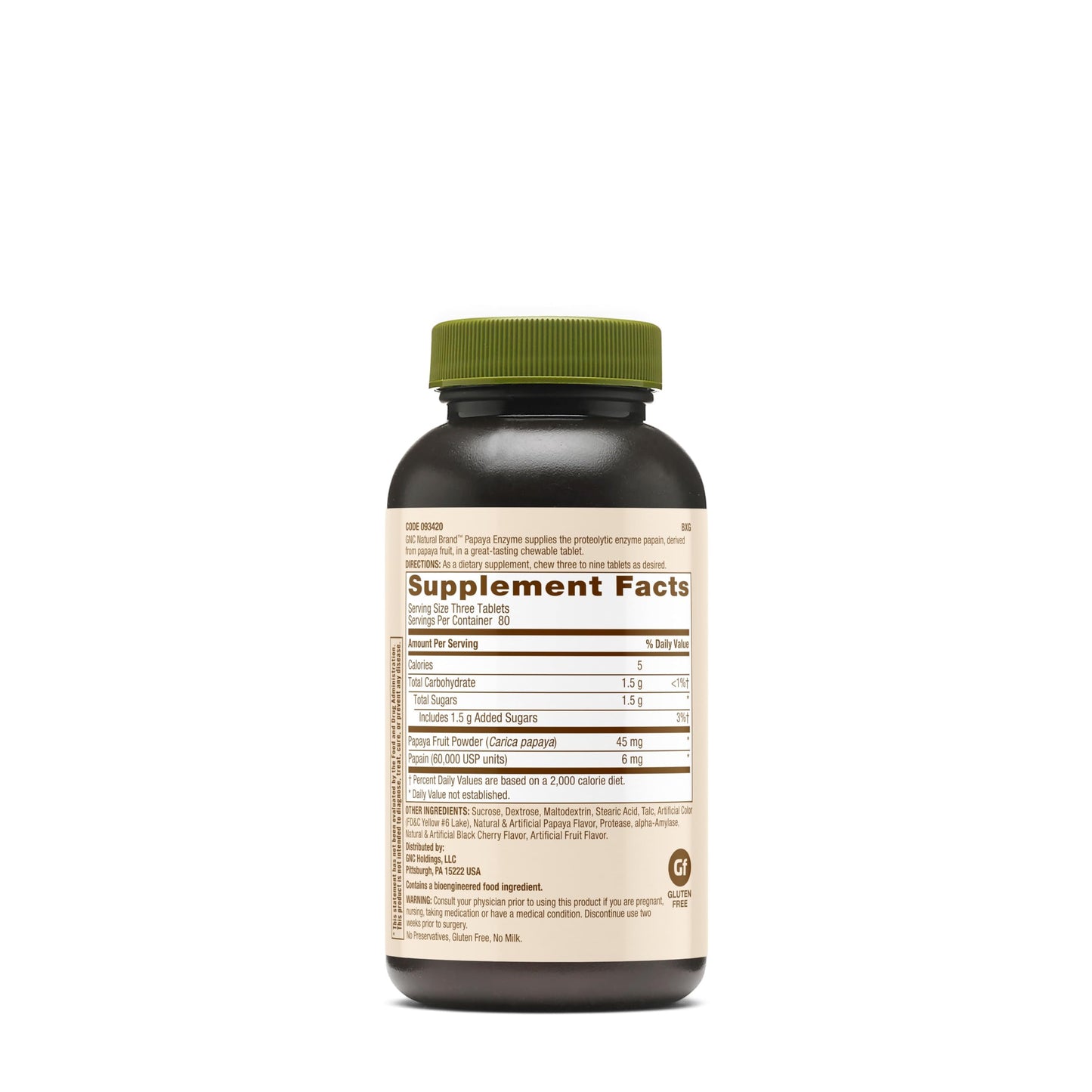 GNC Natural Brand Papaya Enzymes – Supports Healthy Digestive Function – 240 Tablets