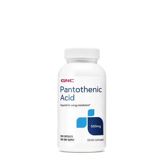 GNC حمض البانتوثينيك 500 ملجم – 100 كبسولة | دعم استقلاب الطاقة