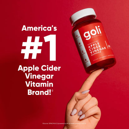 Goli Apple Cider Vinegar Gummy Vitamins – 60 Count | Vegan, Gluten-Free, Gelatin-Free, Non-GMO, Vitamin B12