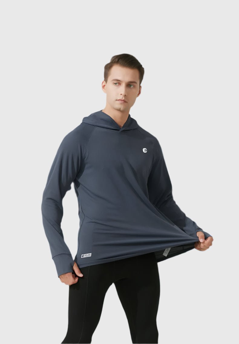 سترة رياضية بغطاء رأس مع عامل حماية من الشمس 100+