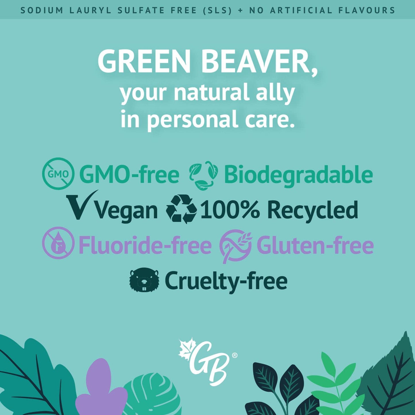 Green Beaver All Natural Toothpaste – Vegan, Fluoride Free, Gluten Free – Frosty Mint 75ml (3 Pack)