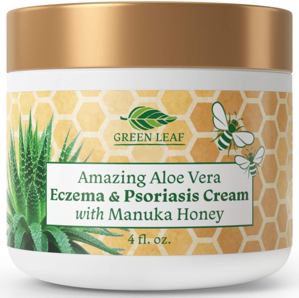 Green Leaf Naturals Manuka Honey Eczema Cream – Moisturizing Lotion (4oz)