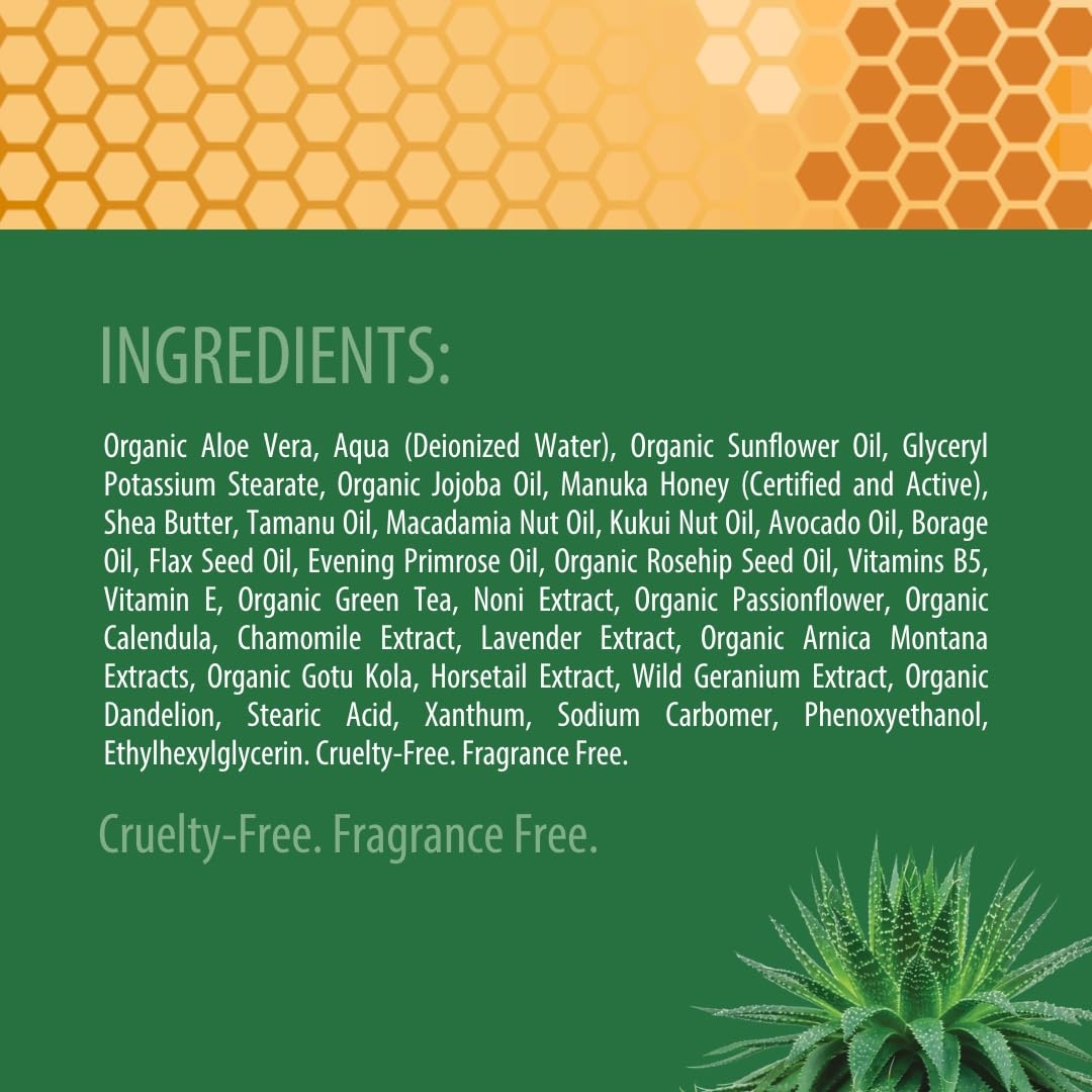 Green Leaf Naturals Manuka Honey Eczema Cream – Moisturizing Lotion (4oz)