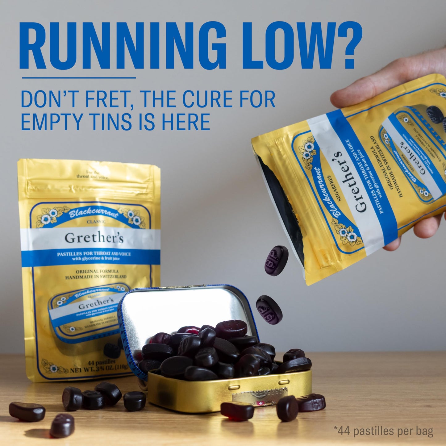 Grether's Sugarfree Blackcurrant Pastilles – Dry Mouth Relief