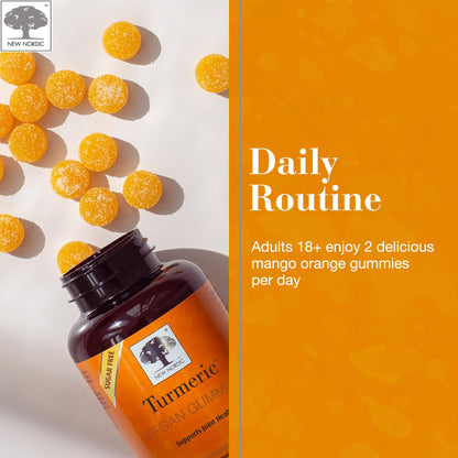 New Nordic Turmeric Curcumin Gummies – Mango Orange, Sugar Free, 300 mg Daily, 60 Count
