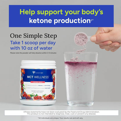 Gundry MD MCT Wellness Powder – Energy, Ketone Support, Brain Health (Raspberry Medley, 90 Day Supply)