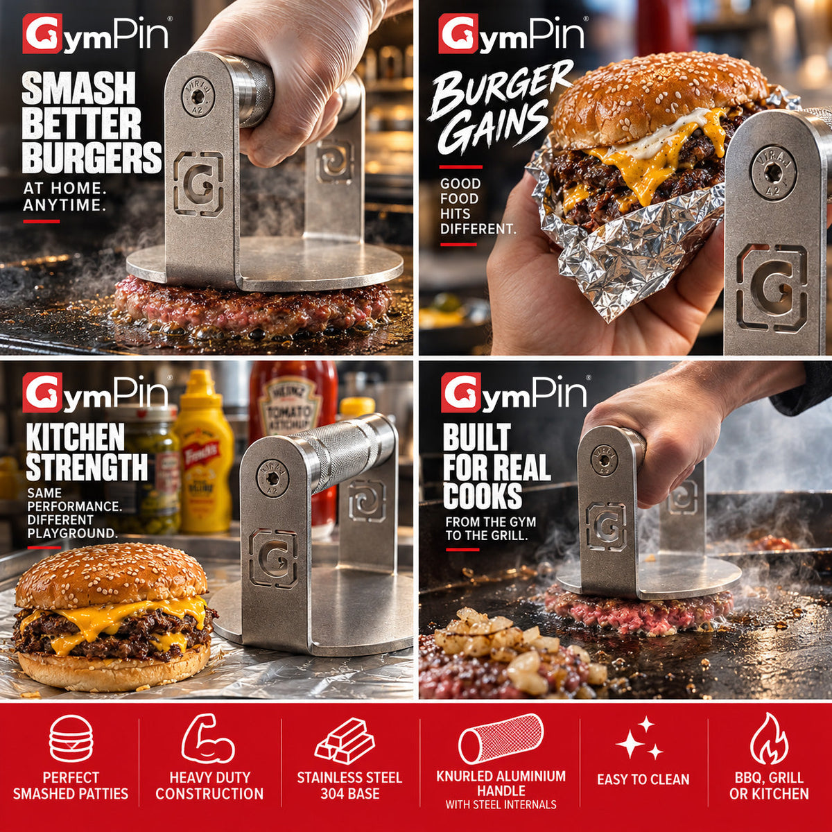 Heavy-Duty Smash Burger Press