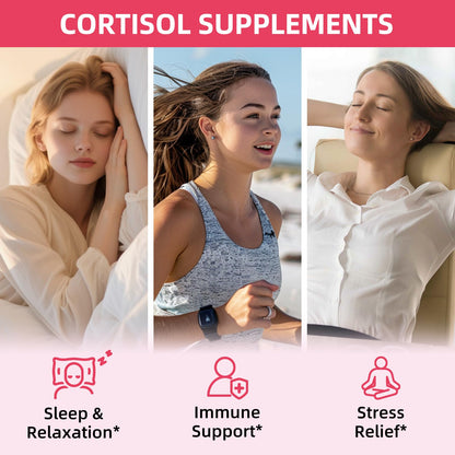 GZ HAOYUAN Cortisol Support Drops – 2 fl oz – Strawberry (Magnesium, Ashwagandha & L-Theanine)