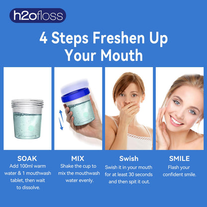 Natural Fresh Breath Mouthwash Tablets – Lime Flavor, Fluoride-Free & Alcohol-Free (30 Tabs)