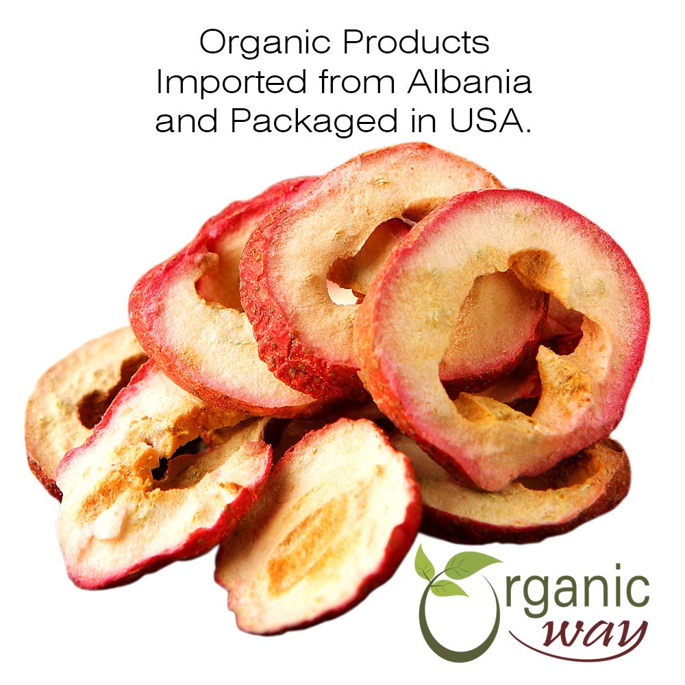Organic Way Hawthorn Berries Cut & Sifted (Crataegus monogyna) - European Wild-Harvest | Organic and Kosher Certified | Vegan, Non-GMO and Gluten Free | USDA Certified | Origin Albania | 1/2 lb (8 oz)