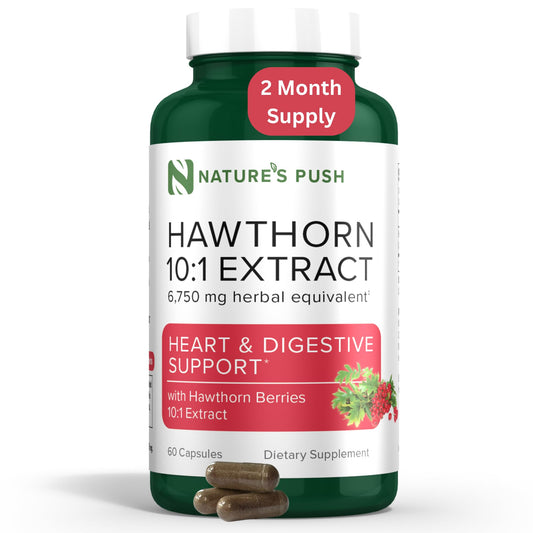 Super Potent Hawthorn Berry 10:1 Extract Capsules – Heart Health, Digestion & Glycemic Support | Non-GMO, Gluten Free, Vegan • USA (60 Count)