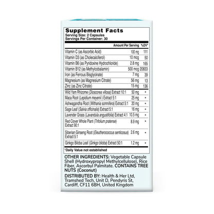 Health & Her Perimenopause Supplement for Women – UK’s No.1, Vegan & Gluten-Free (60 ct)