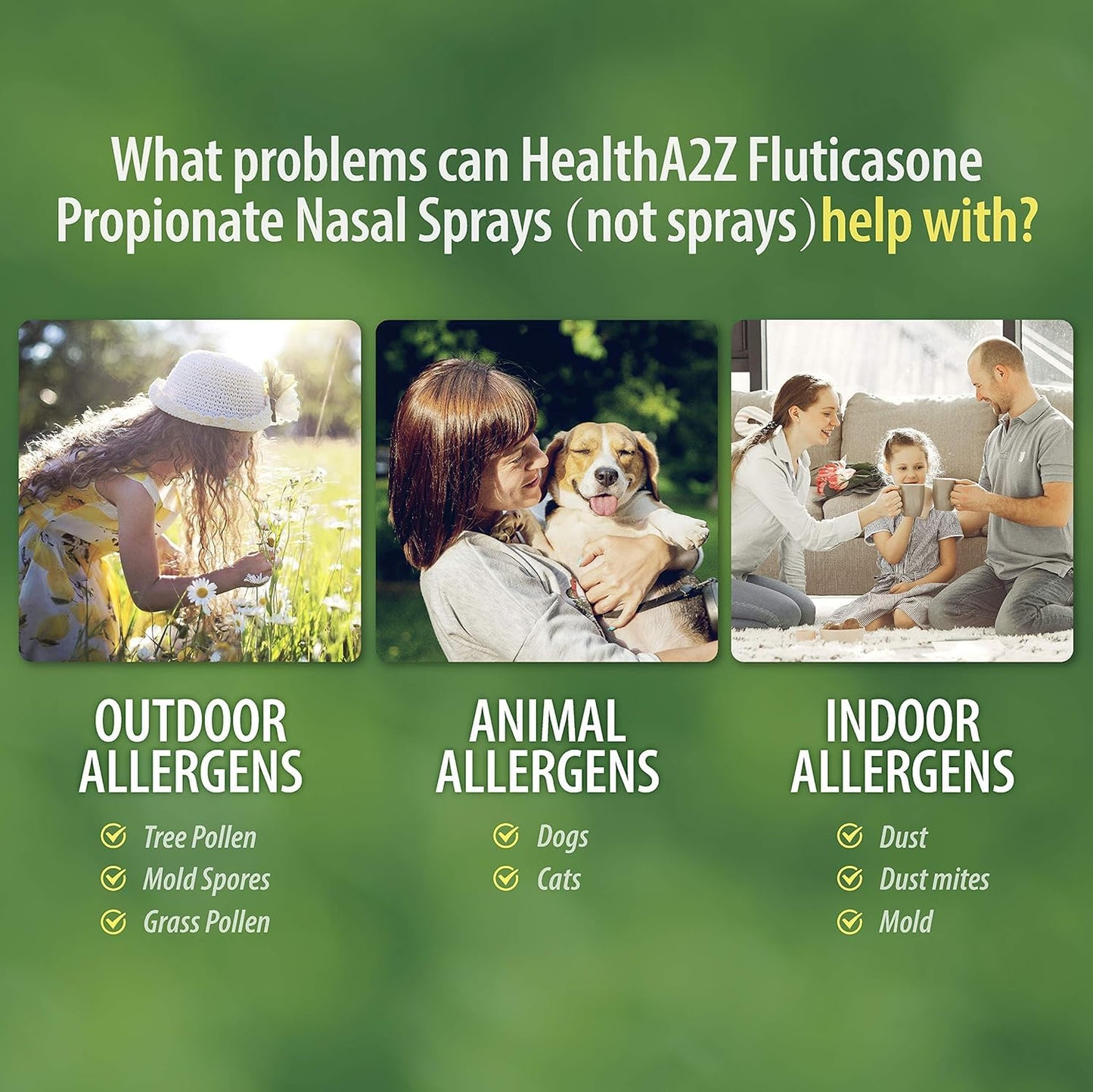 HealthA2Z Fluticasone Propionate Nasal Spray | 50 mcg per Spray, 72 Sprays