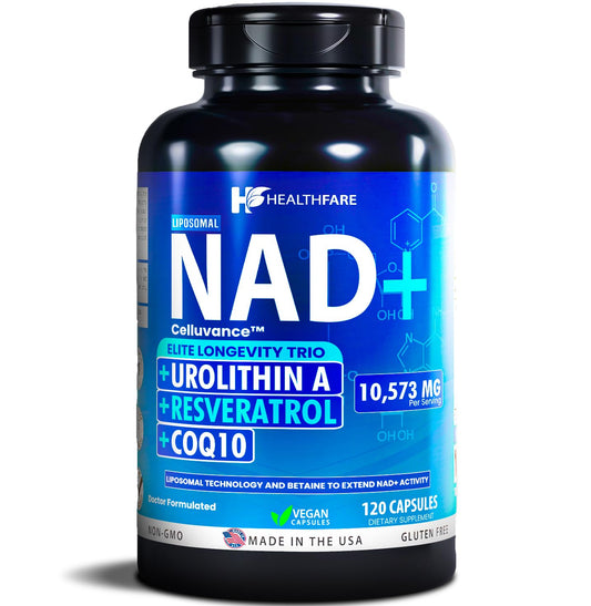 Healthfare NAD+ Liposomal 10,573mg | ريسفيراترول، أنزيم Q10، بديل NMN