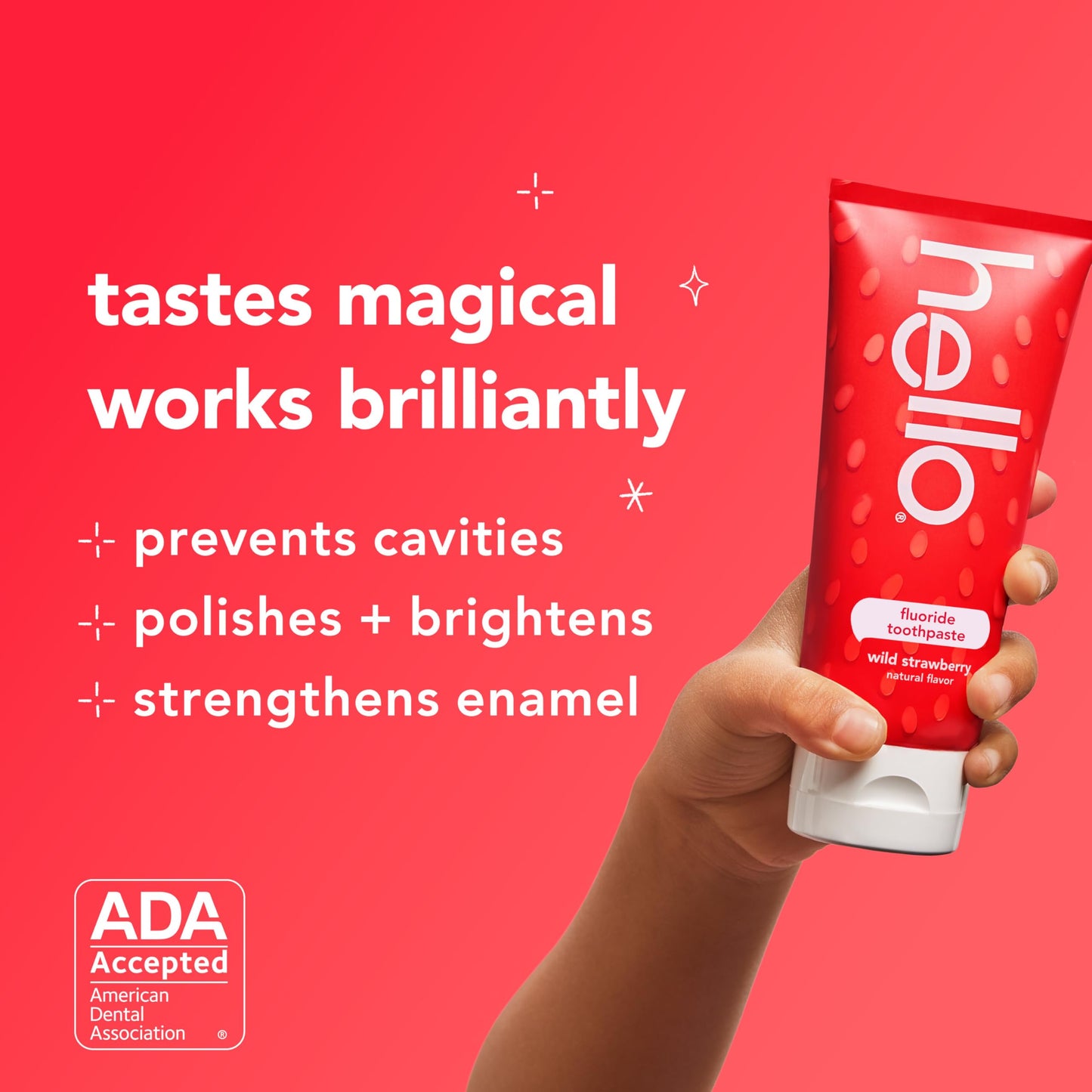 Hello Wild Strawberry Kids Toothpaste with Fluoride – ADA Approved, 3 Pack, 4.2 oz